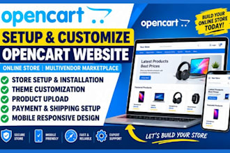 set up opencart website customize opencart online store upload products opencart