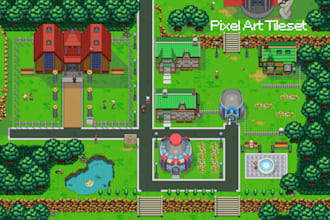 create pixel art tileset and sprite sheet for video games pixel art tileset