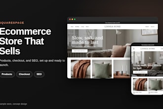 build a squarespace ecommerce store with products, checkout and SEO