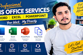 provide expert data entry, ms word, excel and powerpoint services