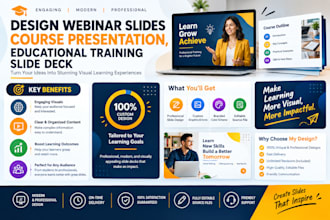 design webinar slides design,course presentation,educational training slide deck