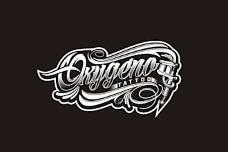 design wordmark oxygen tattoo studio logo