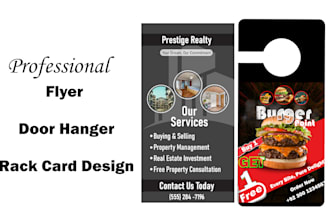design a professional door hanger and minimalist rack card