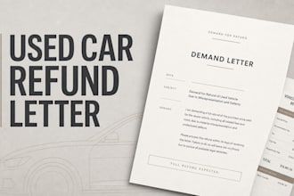 draft a professional attorney demand letter for a used car refund