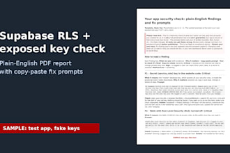 check your lovable or bolt supabase app for open rls and exposed keys