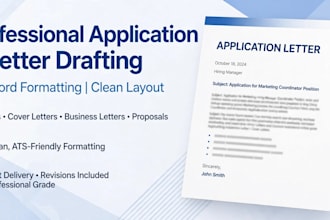 professional application  letter drafting in ms word