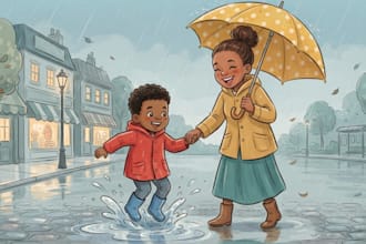 hand drawn children book illustraton, hand drawn story book illustration