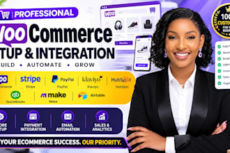 setup woocommerce stripe paypal klaviyo hubspot quickbooks make airtable