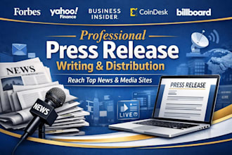 write and distribute press release to premium media sites
