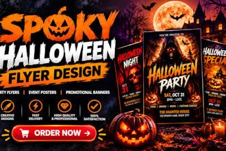 design spooky halloween flyer banner halloween party poster event flyer