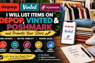 list products on depop and vinted and promote your poshmark store