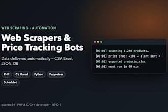 build a web scraper, price tracker or data automation bot