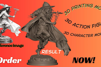 create, sculpt, model 3d action figure character model rendering for animation