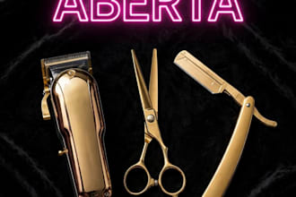 design luxury barbershop social media post and flyer