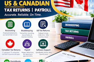 do accounting bookkeeping US and canadian tax returns and payroll