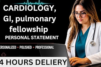 craft a winning cardiology, gi, pulmonary fellowship personal statement, CV