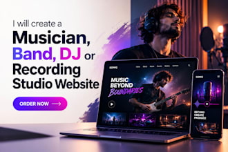 create a musician, band, dj or recording studio website