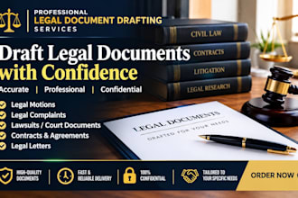 draft legal motions, legal complaints, lawsuits, contracts and legal letters