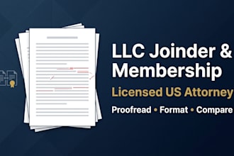 professionally proofread and format your llc joinder agreement