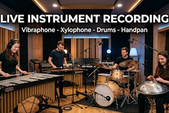 record vibraphone xylophone accoustic drum kit handpan your country music