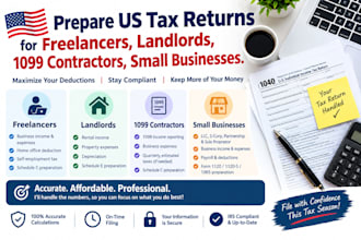 prepare US tax returns for freelancers landlords 1099 contractors small business