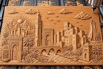 create cnc sculpture, floral wall art 3d relief model, wood carving, vector file