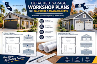 draft california and massachusetts detached garage and workshop plans