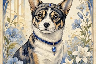 create a personalized watercolor pet portrait as a gift
