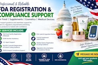 handle  fda food facility registration and US agent service