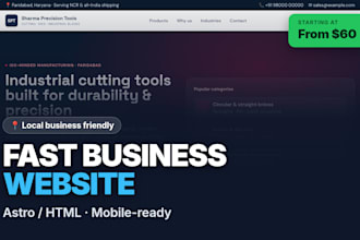 build a fast responsive business website with astro or HTML