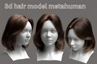 3d hair model metahuman hair grooming hair braid hair model character modelling