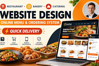 design restaurent bakery catering website onilne menu ordering system website