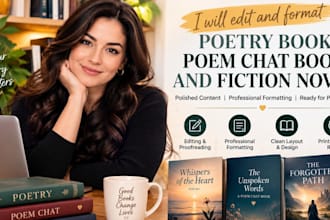 edit and format poetry book,poem chat book and fiction novel