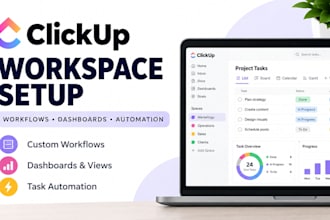 set up clickup workflows dashboards and automation