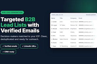 build b2b lead lists with verified emails