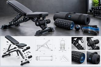 design gym mats, workout benches and recovery accessories in 3d cad