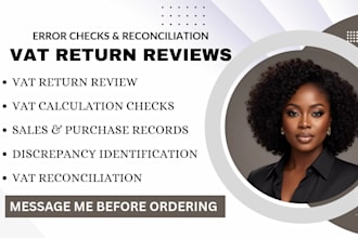 review vat returns and check for vat errors