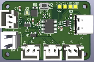 design led driver pcb with stm32, mosfet control, lipo buck power and rc input