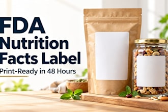 design fda nutrition facts label and food product label