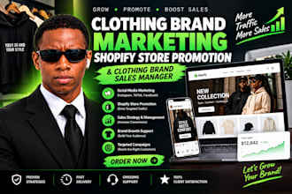 clothing brand marketing, shopify store promotion, clothing brand sales manager