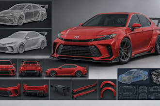 design custom car body kits, widebody kits, bumpers, spoilers, and 3d cad models