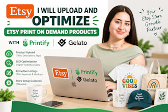 upload and optimize etsy print on demand products with printify or gelato