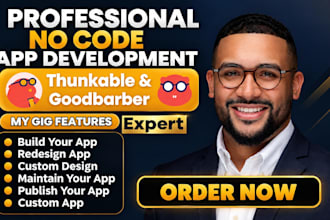 design modern ecommerce app with goodbarber, thunkable and publish customization