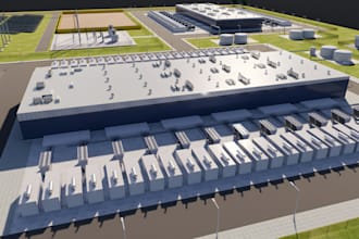 design data center, server facility and technology campus 3d design