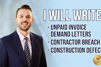 draft a breach of contract demand letter for legal dispute resolution