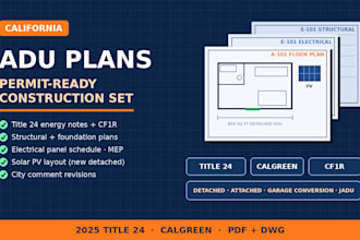 prepare california adu plans title 24 permit ready construction set