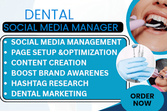 dental social media manager dentist content creator instagram facebook