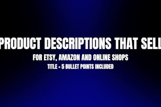 write product descriptions in english