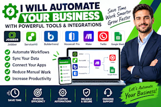 automate jobber, servicem8, buildertrend, housecall pro, make, twilio and google