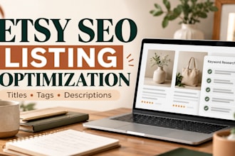 optimize etsy SEO titles, tags and product descriptions